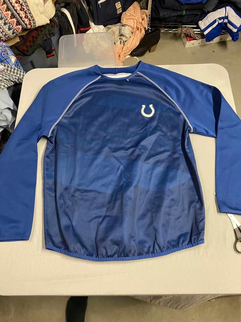 Majestic ThermaBase Indianapolis Colts Long Sleeve Reflective Pullover Large